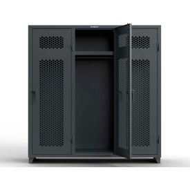 Strong Hold® 1-Tier 3 Door Extra HD Ventilated Locker 72"W x 24"D x 75"H Dark Gray Assembled 