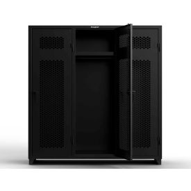 Strong Hold® 1-Tier 3 Door Extra HD Ventilated Locker 72"W x 24"D x 75"H Black Assembled 