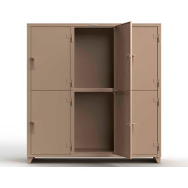 Strong Hold® 2-Tier 6 Door Extra Heavy Duty Locker 72"W x 24"D x 75"H Beige Assembled 