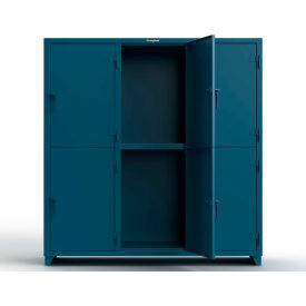 Strong Hold® 2-Tier 6 Door Extra Heavy Duty Locker 72"W x 24"D x 75"H Blue Assembled 