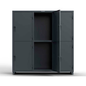 Strong Hold® 2-Tier 6 Door Extra Heavy Duty Locker 72"W x 24"D x 75"H Dark Gray Assembled 
