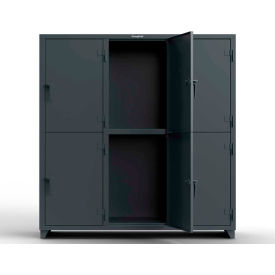 Strong Hold Products 66-6D-24-2T-L StrongHold® 2-Tier 6 Door Extra Heavy Duty Locker, 72"W x 24"D x 75"H, Gray, Assembled image.
