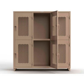 Strong Hold® 2-Tier 6 Door Extra HD Ventilated Locker 72"W x 24"D x 75"H Beige Assembled 