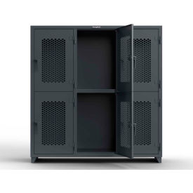 Strong Hold® 2-Tier 6 Door Extra HD Ventilated Locker 72"W x 24"D x 75"H Dark Gray Assembled 
