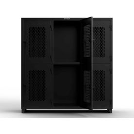 Strong Hold® 2-Tier 6 Door Extra HD Ventilated Locker 72"W x 24"D x 75"H Black Assembled 