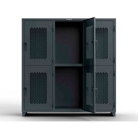 Strong Hold Products 66-6H-24-2T-L StrongHold® 2-Tier 6 Door Ventilated Locker, 72"W x 24"D x 75"H, Gray, Assembled image.