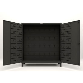 Strong Hold® HD Steel Chain & Hose Rigging Cabinet 72"W x 24"D x 78"H Black 