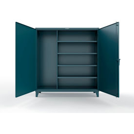 Strong Hold® Extreme Duty Janitorial Cabinet w/ 4 Shelves 72"W x 24"D x 78"H Blue 