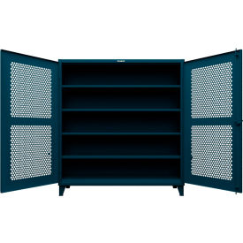 Strong Hold® Extreme Duty Cabinet with Ventilated Doors 4 Shelve 78"W x 24"D x 78"H Blue 