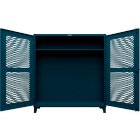 Strong Hold® Extreme Duty Ventilated Hex Uniform Cabinet 72"W x 24"D x 78"H Blue 