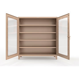 Strong Hold® Clearview Cabinet with 4 Shelves 72"W x 24"D x 78"H Beige 