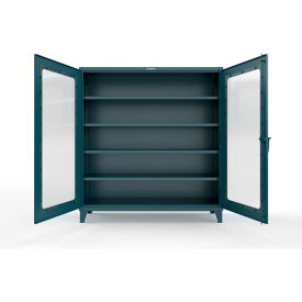Strong Hold® Clearview Cabinet with 4 Shelves 72"W x 24"D x 78"H Blue 