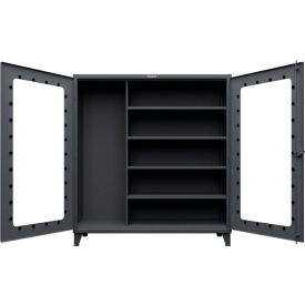 Strong Hold® Clearview Janitorial Cabinet 72"W x 24"D x 78"H Dark Gray 