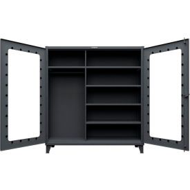 Strong Hold® Clearview Uniform Cabinet 72"W x 24"D x 78"H Dark Gray 