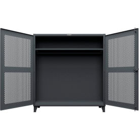 Strong Hold® Extreme Duty Ventilated Diamond Uniform Cabinet 72"W x 24"D x 78"H Dark Gray 