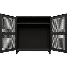Strong Hold® Extreme Duty Ventilated Diamond Uniform Cabinet 72"W x 24"D x 78"H Black 