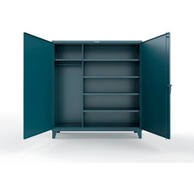 Strong Hold® Extra Heavy Duty Uniform Cabinet w/5 Shelves 72"W x 24"D x 78"H Blue 