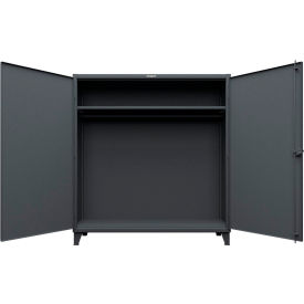 Strong Hold® Extra Heavy Duty Uniform Cabinet w/ Hanger Rod 72"W x 24"D x 78"H Dark Gray 