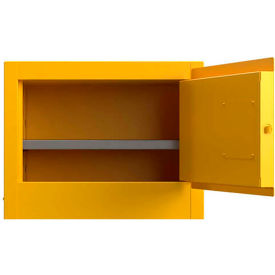 Strong Hold® Flammable Safety Cabinet Manual Close 6 Gallon Cap. 24"W x 18"D x 19"H Yellow 