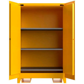 Strong Hold® Flammable Safety Cabinet Manual Close 90 Gallon Cap. 43"W x 34"D x 70"H Yellow 