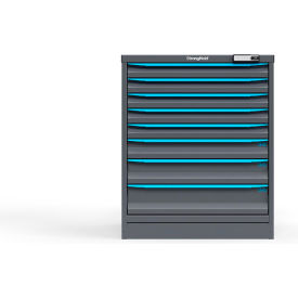 Strong Hold Modular Drawer Cabinet 8 Drawers 61 Comp. 30"W x 29"D x 36"H Blue /Gray Elec. Lock 