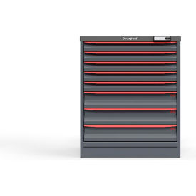 Strong Hold Modular Drawer Cabinet 8 Drawers 60 Comp. 30"W x 29"D x 36"H Red /Gray Elec. Lock 