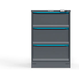Strong Hold Modular Drawer Cabinet 3 Drawers 30"W x 29"D x 44"H Blue /Gray Electronic Lock 