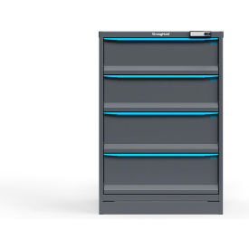 Strong Hold Modular Drawer Cabinet 4 Drawers 20 Comp. 30"W x 29"D x 44"H Blue /Gray Elec. Lock 