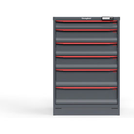 Strong Hold Modular Drawer Cabinet 6 Drawers 91 Comp. 30"W x 29"D x 44"H Red /Gray Elec. Lock 