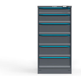 Strong Hold Modular Drawer Cabinet 6 Drawers 41 Comp. 30"W x 29"D x 60"H Blue /Gray Elec. Lock 