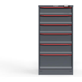 Strong Hold Modular Drawer Cabinet 6 Drawers 42 Comp. 30"W x 29"D x 60"H Red /Gray Elec. Lock 