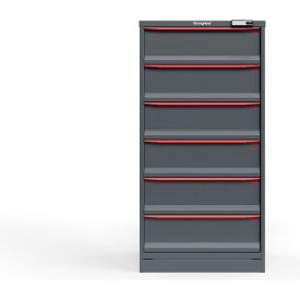 Strong Hold Modular Drawer Cabinet 6 Drawers 36 Comp. 30"W x 29"D x 60"H Red /Gray Elec. Lock 