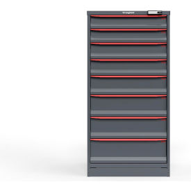 Strong Hold Modular Drawer Cabinet 8 Drawers 108 Comp. 30"W x 29"D x 60"H Red /Gray Elec. Lock 