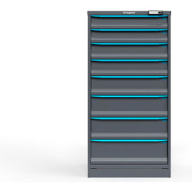 Strong Hold Modular Drawer Cabinet 8 Drawers 108 Comp. 30"W x 29"D x 60"H Blue /Gray Elec. Lock 