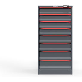 Strong Hold Modular Drawer Cabinet 8 Drawers 106 Comp. 30"W x 29"D x 60"H Red /Gray Elec. Lock 