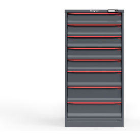 Strong Hold Modular Drawer Cabinet 8 Drawers 107 Comp. 30"W x 29"D x 60"H Red /Gray Elec. Lock 