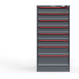Strong Hold Modular Drawer Cabinet 8 Drawers 109 Comp. 30"W x 29"D x 60"H Red /Gray Elec. Lock 