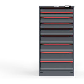 Strong Hold Modular Drawer Cabinet 9 Drawers 148 Comp. 30"W x 29"D x 60"H Red /Gray Elec. Lock 