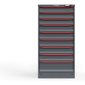 Strong Hold Modular Drawer Cabinet 9 Drawers 146 Comp. 30"W x 29"D x 60"H Red /Gray Elec. Lock 