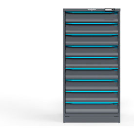 Strong Hold Modular Drawer Cabinet 9 Drawers 144 Comp. 30"W x 29"D x 60"H Blue /Gray Elec. Lock 