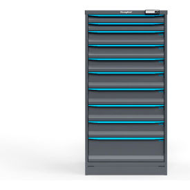 Strong Hold Modular Drawer Cabinet 10 Drawers 130 Comp. 30"Wx29"Dx60"H Blue /Gray Elec. Lock 