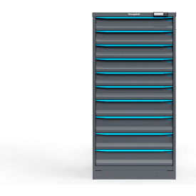 Strong Hold Modular Drawer Cabinet 10 Drawers 184 Comp. 30"Wx29"Dx60"H Blue /Gray Elec. Lock 
