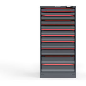Strong Hold Modular Drawer Cabinet 11 Drawers 171 Comp. 30"W x 29"D x 60"H Red /Gray Elec. Lock 