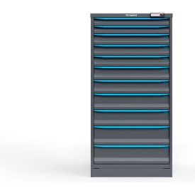 Strong Hold Modular Drawer Cabinet 11 Drawers 171 Comp. 30"Wx29"Dx60"H Blue /Gray Elec. Lock 
