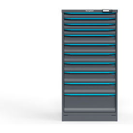 Strong Hold Modular Drawer Cabinet 11 Drawers 116 Comp. 30"Wx29"Dx60"H Blue /Gray Elec. Lock 
