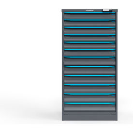Strong Hold Modular Drawer Cabinet 12 Drawers 270 Comp. 30"Wx29"Dx60"H Blue /Gray Elec. Lock 