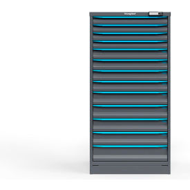 Strong Hold Modular Drawer Cabinet 13 Drawers 196 Comp. 30"Wx29"Dx60"H Blue /Gray Elec. Lock 