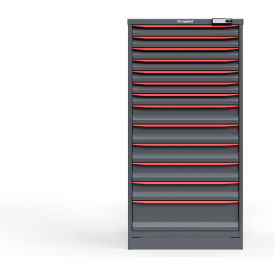 Strong Hold Modular Drawer Cabinet 13 Drawers 109 Comp. 30"W x 29"D x 60"H Red /Gray Elec. Lock 