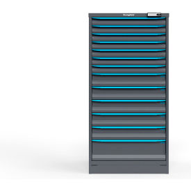 Strong Hold Modular Drawer Cabinet 13 Drawers 109 Comp. 30"Wx29"Dx60"H Blue /Gray Elec. Lock 