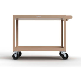Strong Hold® Mobile Service Cart w/ 2 Shelves 4800 lb. Capacity 48"L x 32"W x 40"H Beige 